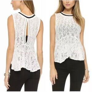 Free People Maisie Ivory Combo Top White Lace
Sleeveless Small